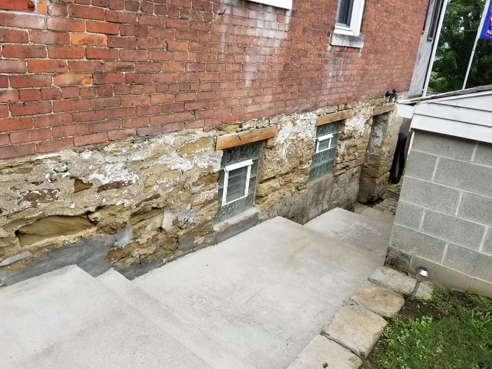 Elizabeth Twp Glass Window Installed, Foundation Parging, Painting