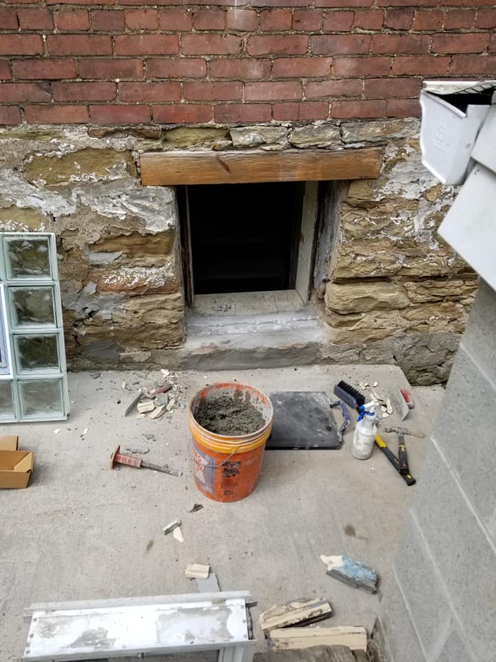 Elizabeth Twp Glass Window Installed, Foundation Parging, Painting