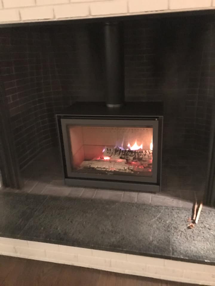 Squirrel Hill Install Wood Stove and Stainless Steel Liner